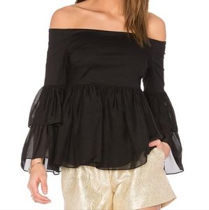 RACHEL ZOE Charlotte Strapless blouse Size 0 Black